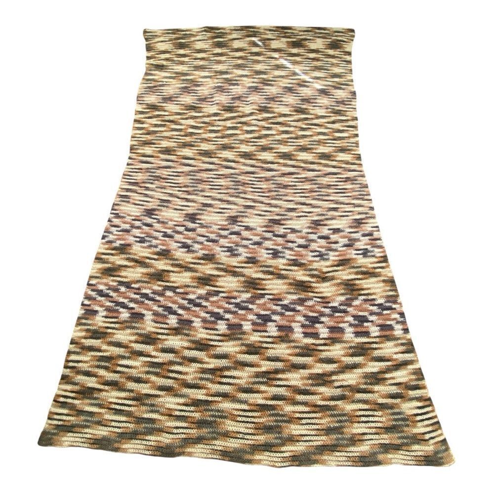 Multicolor Knit Boho Blanket in Size L: 79 in x W: 51 in